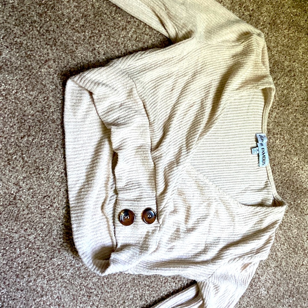 almost famous cream long sleeve crop